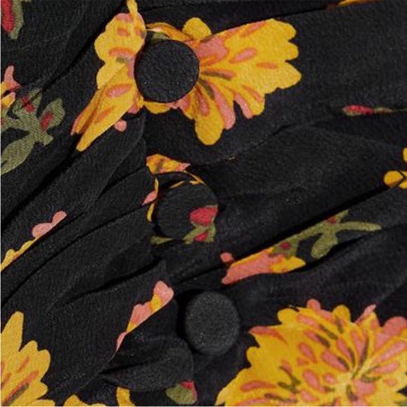 VERONICA BEARD Black & Yellow Sunflower Floral Printed Silk Riggins Dress Sz 0 - Picture 8 of 17